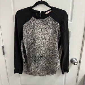 Rebecca Taylor Silk Woodcut Colorblock Blouse‎ Size 6 100% silk